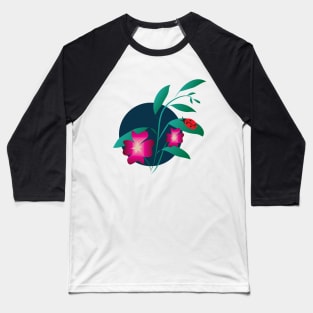 Flowers and the Moon Baseball T-Shirt